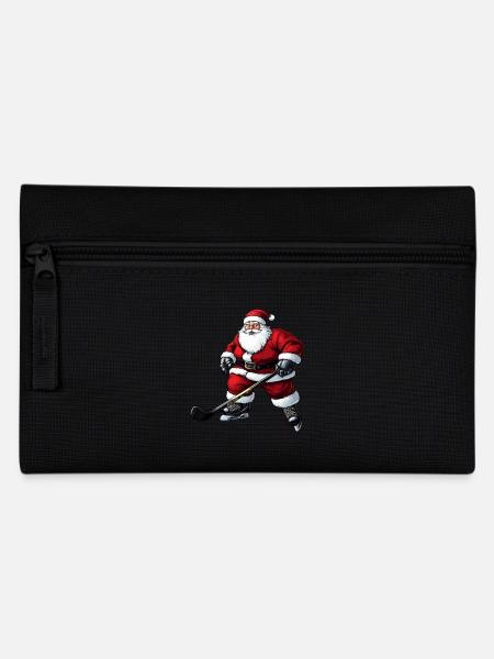 Eishockeyspieler Weihnachten - Federtasche - Schwarz