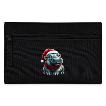 Santa Claus Hippopotamus - Pencil Case - black - Front