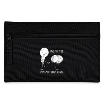 Funny Brain Design – Think about it! - Pencil Case - black - Front