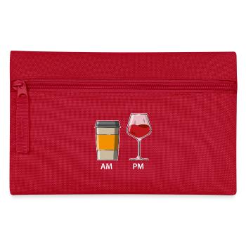 AM PM - Café le matin - Vin le soir - Trousse - rouge - Devant