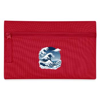 Große Welle von Kanagawa - Federtasche - Rot - Vorne
