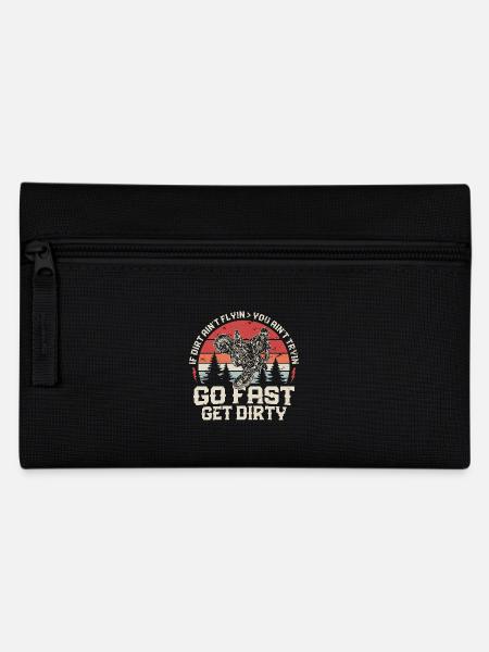 Fahre schnell werde schmutzig - Motocross Spruch - Federtasche - Schwarz