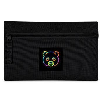 Panda Toby gives the world a happy smile - Pencil Case - black - Front