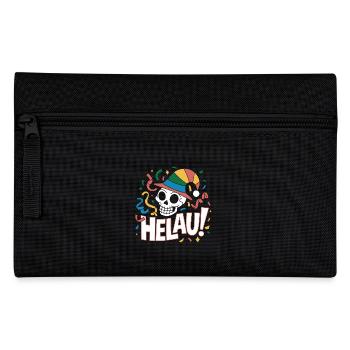 Lustiger Karneval Fasching Skull Helau - Federtasche - Schwarz - Vorne