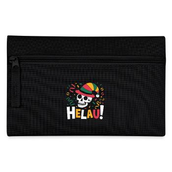 Lustiger Karneval Fasching Skull Helau - Federtasche - Schwarz - Vorne