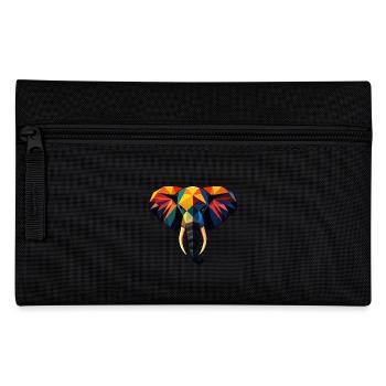 Elephant Low Poly Design - Pencil Case - black - Front