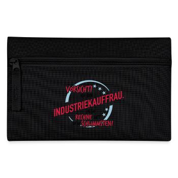 Industrieauffrau - Rechne mit dem Schlimmsten - Federtasche - Schwarz - Vorne