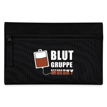 Blutgruppe Whisky | Whiskey Alkohol JGA Party Fun - Federtasche - Schwarz - Vorne