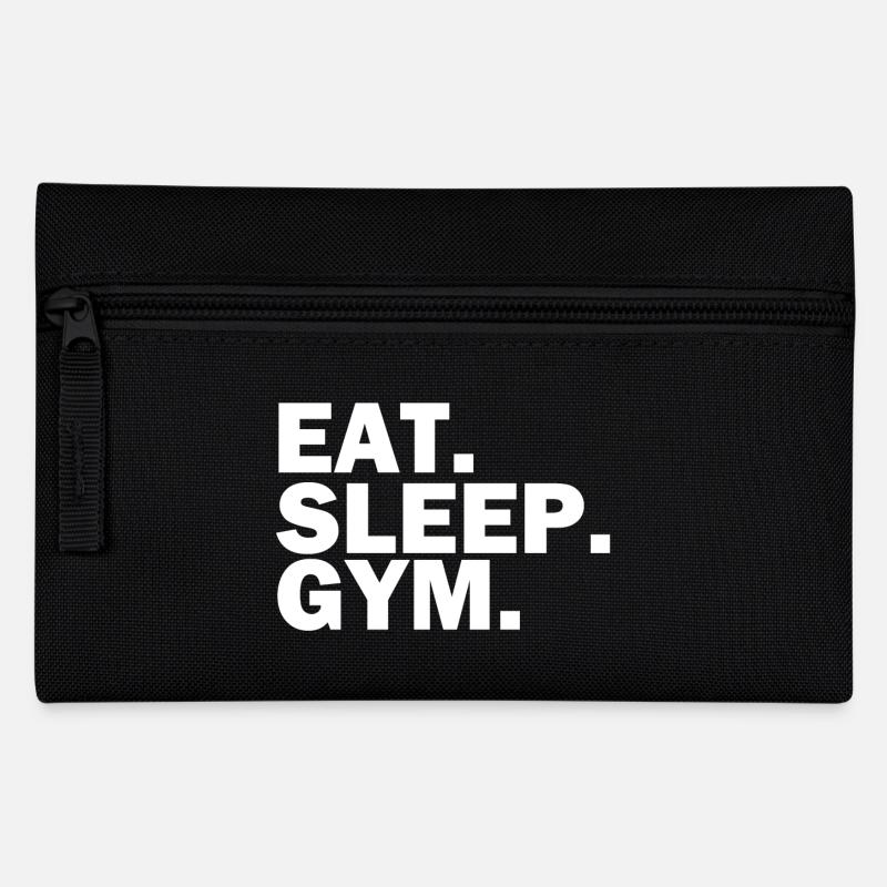 Eat Sleep Gym white - Pencil Case - black