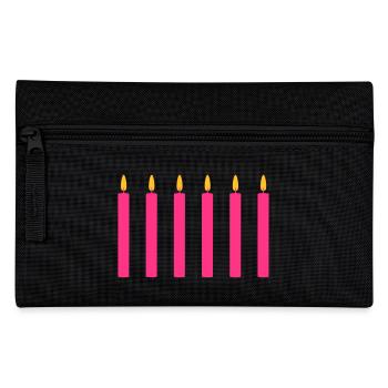 6 candles / / six / / sixth birthday / / sixth - Pencil Case - black - Front