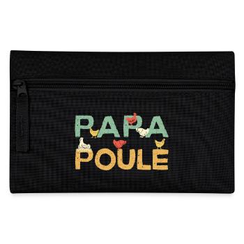 Papa poule : fête des pères papa poule, aviculteur - Trousse - noir - Devant
