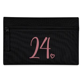 Cute Number 24, 24 Years Old, 24th Birthday Gift - Pencil Case - black - Front