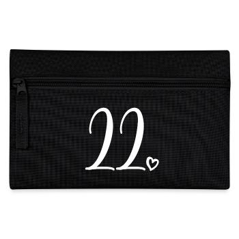 Cute Number 22, 22 Years Old, 22nd Birthday Gift - Pencil Case - black - Front