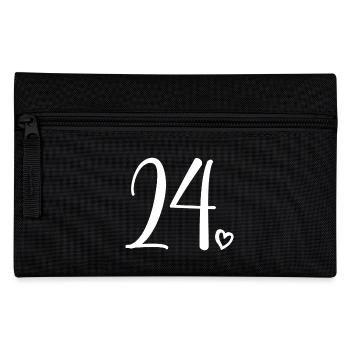 Cute Number 24, 24 Years Old, 24th Birthday Gift - Pencil Case - black - Front