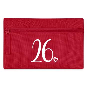 Süße Nummer 26, 26 Jahre alt, Geschenk zum 26. Geburtstag - Federtasche - Rot - Vorne