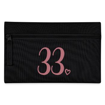 Cute Number 33, 33 Years Old, 33rd Birthday Gift - Pencil Case - black - Front