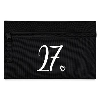 Cute Number 27, 27 Years Old, 27th Birthday Gift - Pencil Case - black - Front