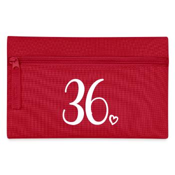 Niedliche Nummer 36, 36 Jahre alt, 36. Geburtstagsgeschenk - Federtasche - Rot - Vorne