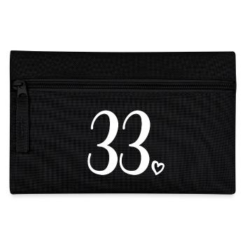 Cute Number 33, 33 Years Old, 33rd Birthday Gift - Pencil Case - black - Front