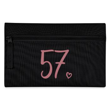 Cute Number 57, 57 Years Old, 57th Birthday Gift - Pencil Case - black - Front