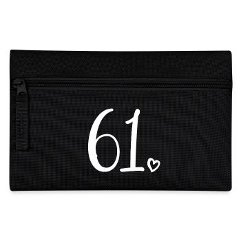 Cute Number 61, 61 Years Old, 61st Birthday Gift - Pencil Case - black - Front