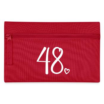 Niedliche Nummer 48, 48 Jahre alt, 48. Geburtstagsgeschenk - Federtasche - Rot - Vorne
