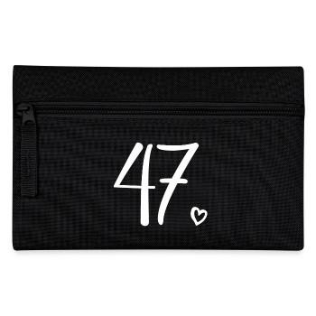 Cute Number 47, 47 Years Old, 47th Birthday Gift - Pencil Case - black - Front