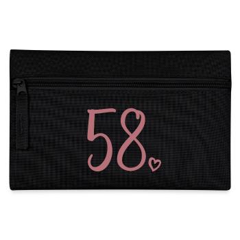 Cute Number 58, 58 Years Old, 58th Birthday Gift - Pencil Case - black - Front