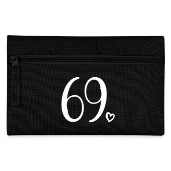 Cute Number 69, 69 Years Old, 69th Birthday Gift - Pencil Case - black - Front
