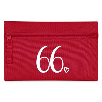 Süße Nummer 66, 66 Jahre alt, 66. Geburtstag Geschenk - Federtasche - Rot - Vorne