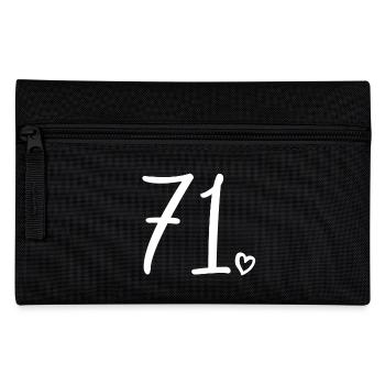 Cute Number 71, 71 Years Old, 71st Birthday Gift - Pencil Case - black - Front