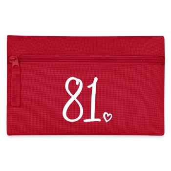 Süße Nummer 81, 81 Jahre alt, 81. Geburtstag Geschenk - Federtasche - Rot - Vorne