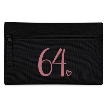 Cute Number 64, 64 Years Old, 64th Birthday Gift - Pencil Case - black - Front
