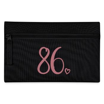 Süße Nummer 86, 86 Jahre alt, Geschenk zum 86. Geburtstag - Federtasche - Schwarz - Vorne