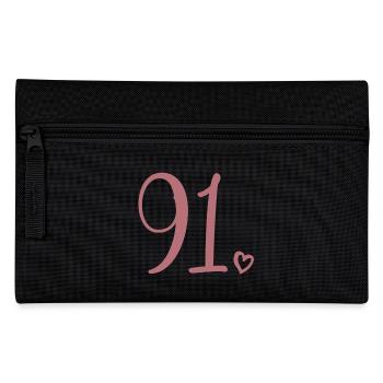 Cute Number 91, 91 Years Old, 91st Birthday Gift - Pencil Case - black - Front