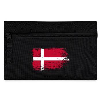 Grunge Danish Flag Print - Pencil Case - black - Front