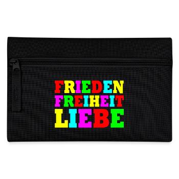 Frieden freiheit liebe - Federtasche - Schwarz - Vorne