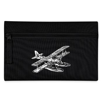 Vintage Einmotoriges Wasserflugzeug Retro Style - Federtasche - Schwarz - Vorne