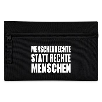 menschenrechte statt rechte menschen - Federtasche - Schwarz - Vorne