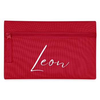 Leon Name T-Shirt Gift for Men - Pencil Case - red - Front