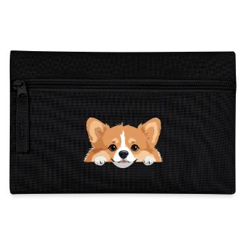 Corgi Peeking Niedliche Entzückende Lustige Tier Karikatur - Federtasche - Schwarz - Vorne