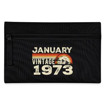 January 1973 Vintage Birthday 1973, Born in 1973 - Pencil Case - black - Front