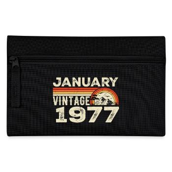 Januar 1977 Jahrgang Geburtstag 1977, Jahrgang 1977 - Federtasche - Schwarz - Vorne