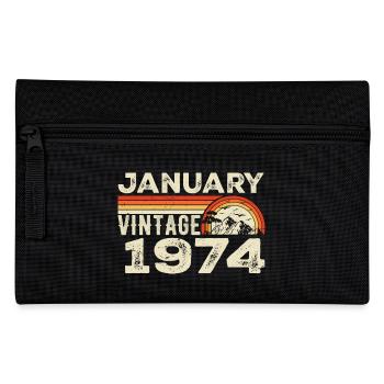 Janvier 1974 Vintage Anniversaire 1974, Né en 1974 - Trousse - noir - Devant