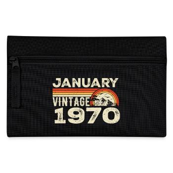 January 1970 Vintage Birthday 1970's, Born in 1970 - Pencil Case - black - Front