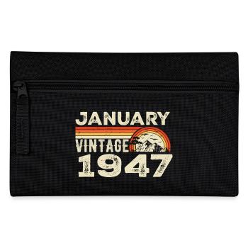 January 1947 Vintage Birthday 1947, Born 1947 - Pencil Case - black - Front