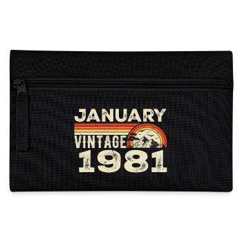Januar 1981 Jahrgang Geburtstag 1981, Jahrgang 1981 - Federtasche - Schwarz - Vorne