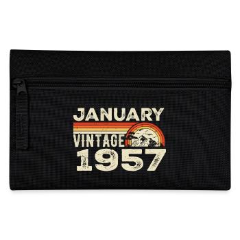 Januar 1957 Jahrgang Geburtstag 1957, Jahrgang 1957 - Federtasche - Schwarz - Vorne