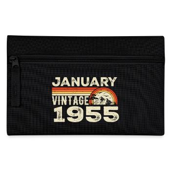 Januar 1955 Jahrgang Geburtstag 1955, Jahrgang 1955 - Federtasche - Schwarz - Vorne