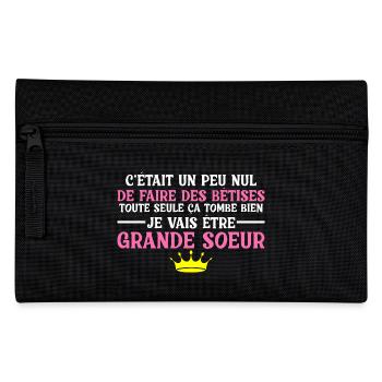 Enfant Future Grande Soeur Drôle Annonce Licorne - Trousse - noir - Devant